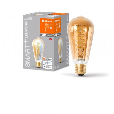 LEDVANCE E27 SMART+ WiFi Filament Edison Lampe in Gold dimmbar 8W wie 50W 2700-6500K Tunable White